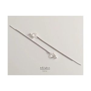 Silver chain earrings with ear clips